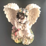 Vintage African American - Ceramic Angel  Holding A White Dove