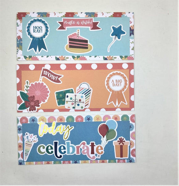 Birthday and Celebration Slimline Cards Set C