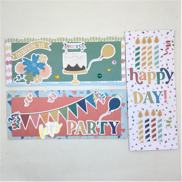 Birthday and Celebration Slimline Cards Set D