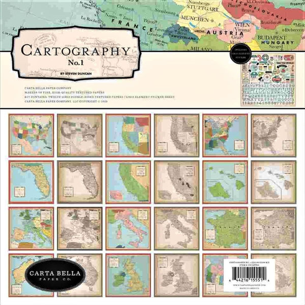 Carta Bella - Cartography No. 1 Collection kit - 12x12 collection kit