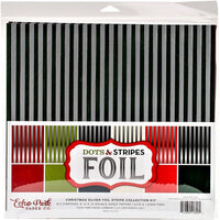 ECHO PARK - STRIPES SILVER FOIL 12X12 COLLECTION KIT- 6 PAGE PACK