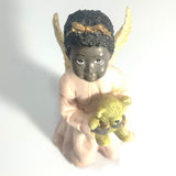 Vintage African American Girl/Angel Holding Teddy