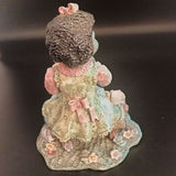 Vintage African American Girl Playing with Kitten