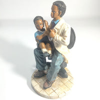 Heartfelt Healing - Vintage African American Pediatrician Statue - Examining Child