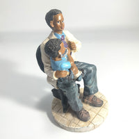 Heartfelt Healing - Vintage African American Pediatrician Statue - Examining Child