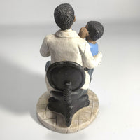 Heartfelt Healing - Vintage African American Pediatrician Statue - Examining Child