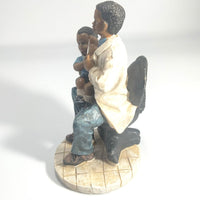 Heartfelt Healing - Vintage African American Pediatrician Statue - Examining Child