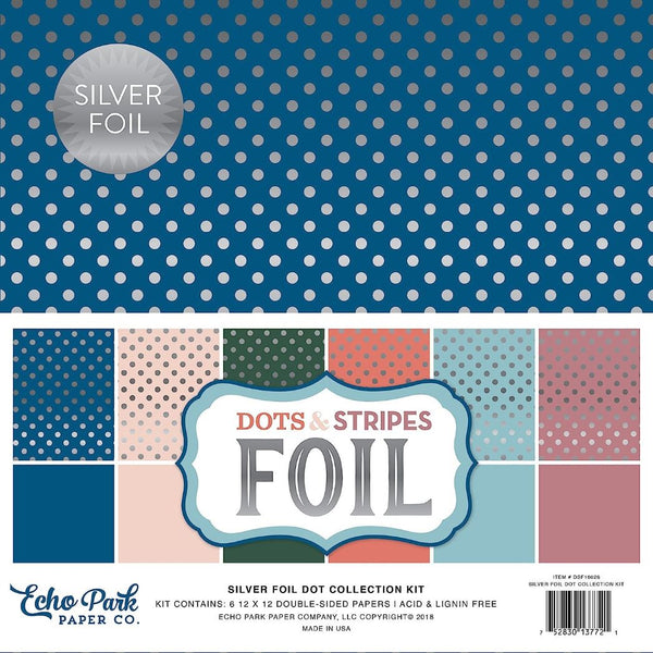 ECHO PARK - SILVER FOIL DOT COLLECTION KIT-  6 PAGE  COLLECTION PACK