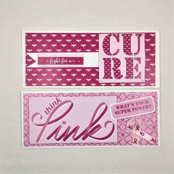 Breast Cancer Awareness Slimline Greeting/Notecards Set #A