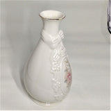 Vintage Floral Cameo Ivory Porcelain Bud Vase - The Royal Heritage Collection