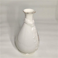 Vintage Floral Cameo Ivory Porcelain Bud Vase - The Royal Heritage Collection