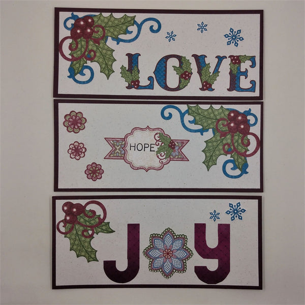Handmade Christmas Cards / Set of 3 Slimline Cards  #10