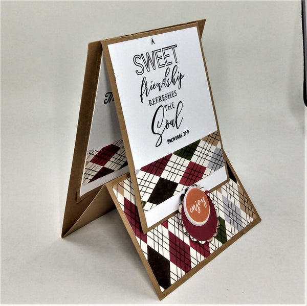 Handmade Inspirational Easel Note Card / Gift Card Holder Set #3