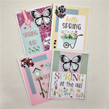 Hello Spring Handmade Greeting/Note Cards /4 Card Set (#1)