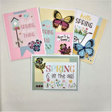 Hello Spring Handmade Greeting/Note Cards /4 Card Set (#3)