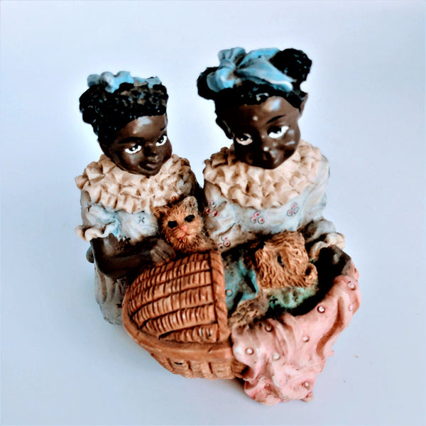 Vintage 1994 African American Girls Collectable Figure - Young's Treasures of The Heart