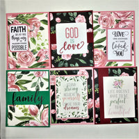 Inspirational and Encouraging Floral Note Cards Set.