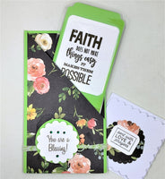 Inspirational Laminated Bookmark Pocket Greeting Card/Note Card Set.