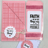 Inspirational Laminated Bookmark Pocket Greeting Card/Note Card Set.