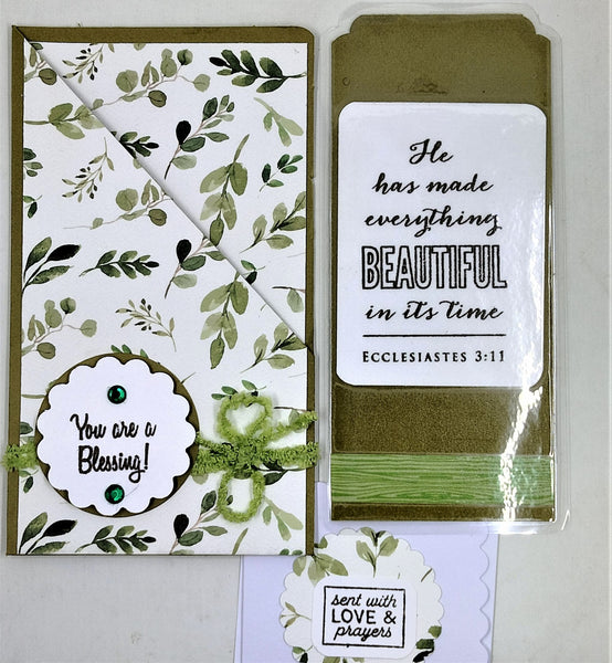 Note Card Bookmark Inspirational Laminated Bookmark Pocket Greeting Card/Note Card Set ...