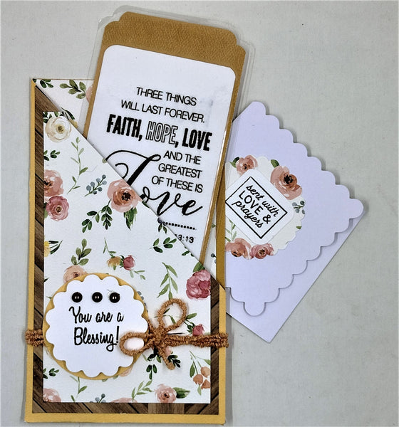 Note Card Bookmark Inspirational Laminated Bookmark Pocket Greeting Card/Note Card Set ...