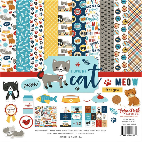 Echo Park I Love My Cat 12 x12 Collection Kit