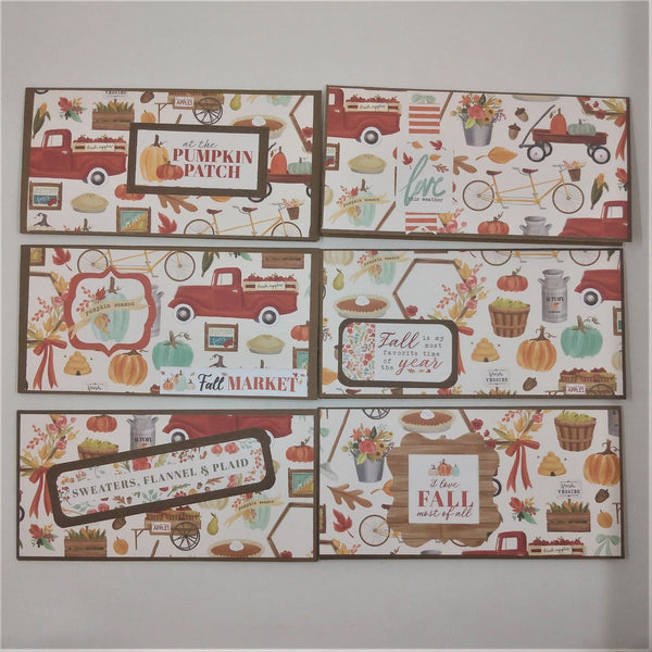 Fall/Autumn Mini Slimline Greeting/Note Cards Set #4