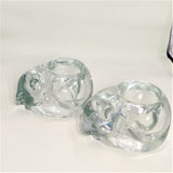 Vintage Indiana Glass Sleeping Cat Votive Candle Holders - A Pair