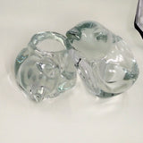 Vintage Indiana Glass Sleeping Cat Votive Candle Holders - A Pair