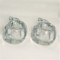 Vintage Indiana Glass Sleeping Cat Votive Candle Holders - A Pair