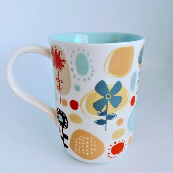Starbucks Collectible 2009 Floral Hand Painted Ceramic Coffee Mug/Cup