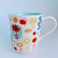 Starbucks Collectible 2009 Floral Hand Painted Ceramic Coffee Mug/Cup