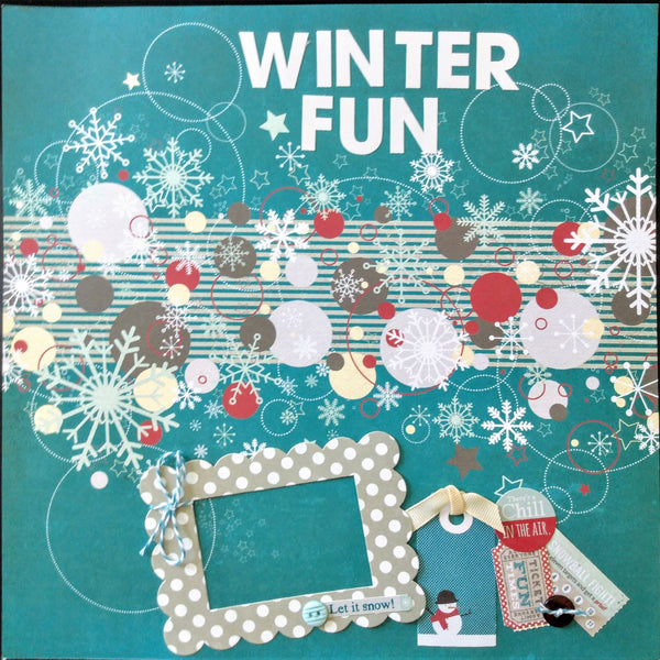 Winter Fun Premade Scrapbook Layout Pages