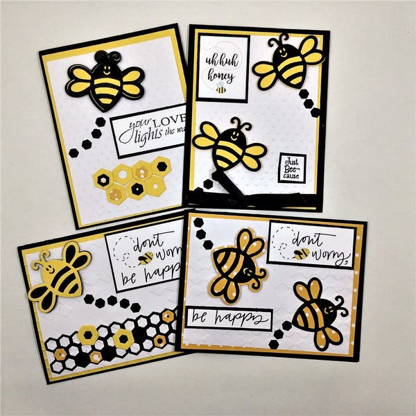 Handmade Inspirational and Encouraging Honey Bee Note Cards Set #1