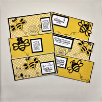 Inspirational and Encouraging Honey Bee Mini Slimline Note Cards Set #3