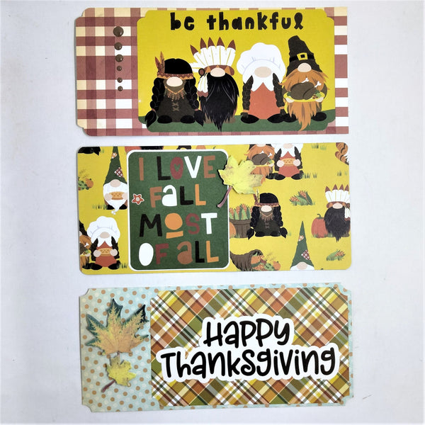 Handmade Thanksgiving / Thankful / Fall Silmline Greeting/Note Cards