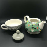 Pavilion Gift Company Bloom Sister Ceramic Tea for One, 15 oz, Multicolor