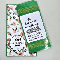 Inspirational Laminated Bookmark Pocket Greeting Card/Note Card Set.