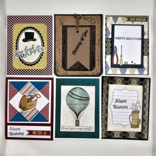 Masculine Greeting Cards / Set of 6 /  Manly  Note Cards for Men / Mr. Fix It #4