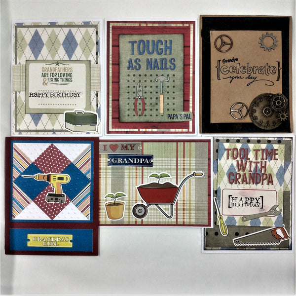 Masculine Greeting Cards / Set of 6 /  Manly  Note Cards for Men / Grandpa #1