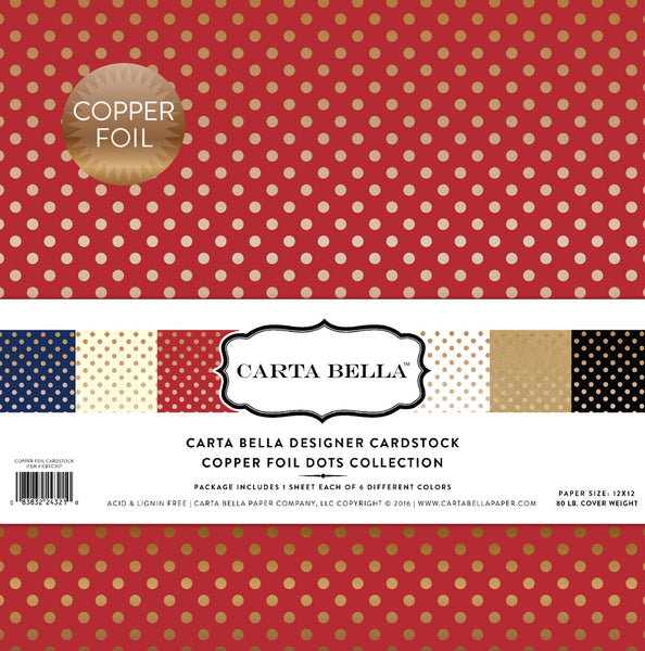 Carta Bella - Copper Foil Dots 12 x12 Collection kit - 6 Page Pack