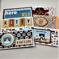 Cat and Kitty Lovers Mini Slimline Handmade Note Cards