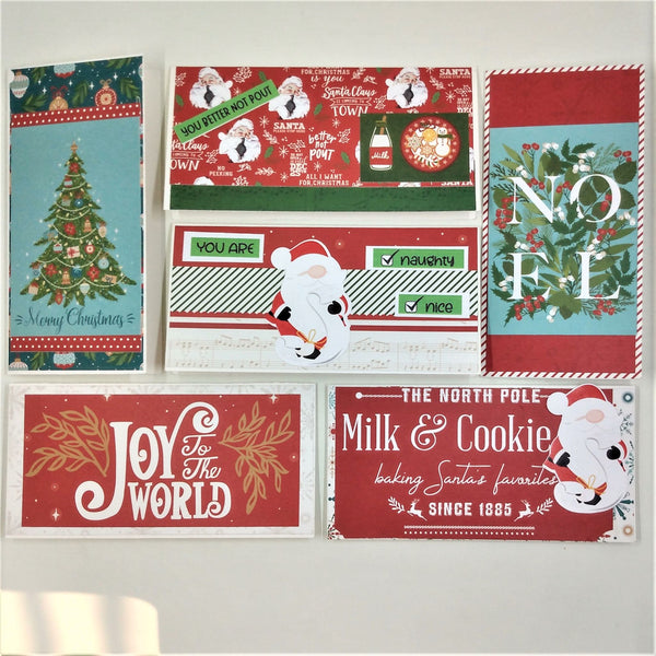 Handmade Christmas Cards / Set of Six Mini Slimline Cards/ #4