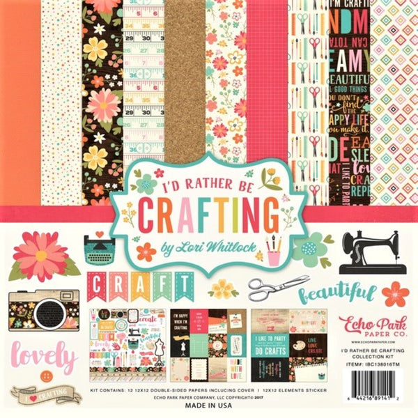 Echo Park - I'd Rather Be Crafting - 12 x 12 Collection Kit by Lori Whitlock