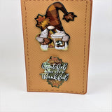 Fall/Autumn Gnomes Mini Slimline 4 Card Greeting/Note Cards Set