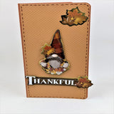 Fall/Autumn Gnomes Mini Slimline 4 Card Greeting/Note Cards Set