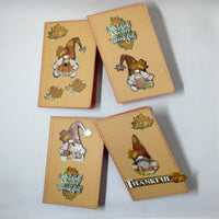 Fall/Autumn Gnomes Mini Slimline 4 Card Greeting/Note Cards Set