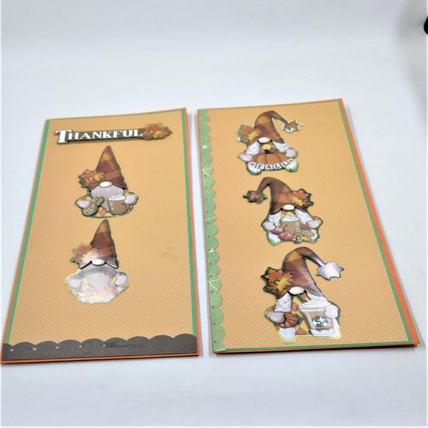 Fall/Autumn Gnomes  Slimline 2 Card Greeting/Note Cards Set