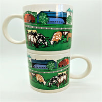 Set of 2 "MOO COW COCOA" Hot Cocoa COW MUGS ~ 1999 Series