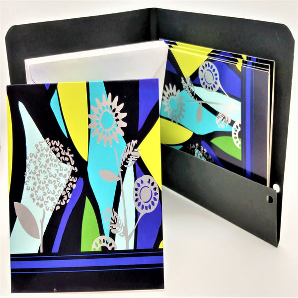 Modern Art / Note Card Set with Coordinating Note Card Folder